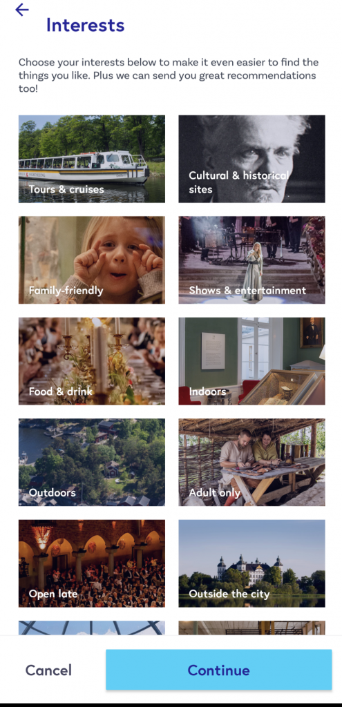 Stockholm City Pass: App tour options 
