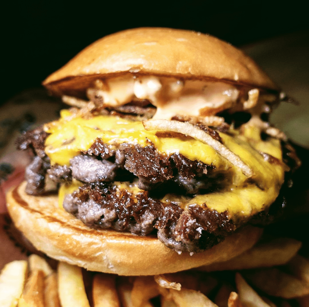 Best Burger Stockholm - close up with cheese burger 