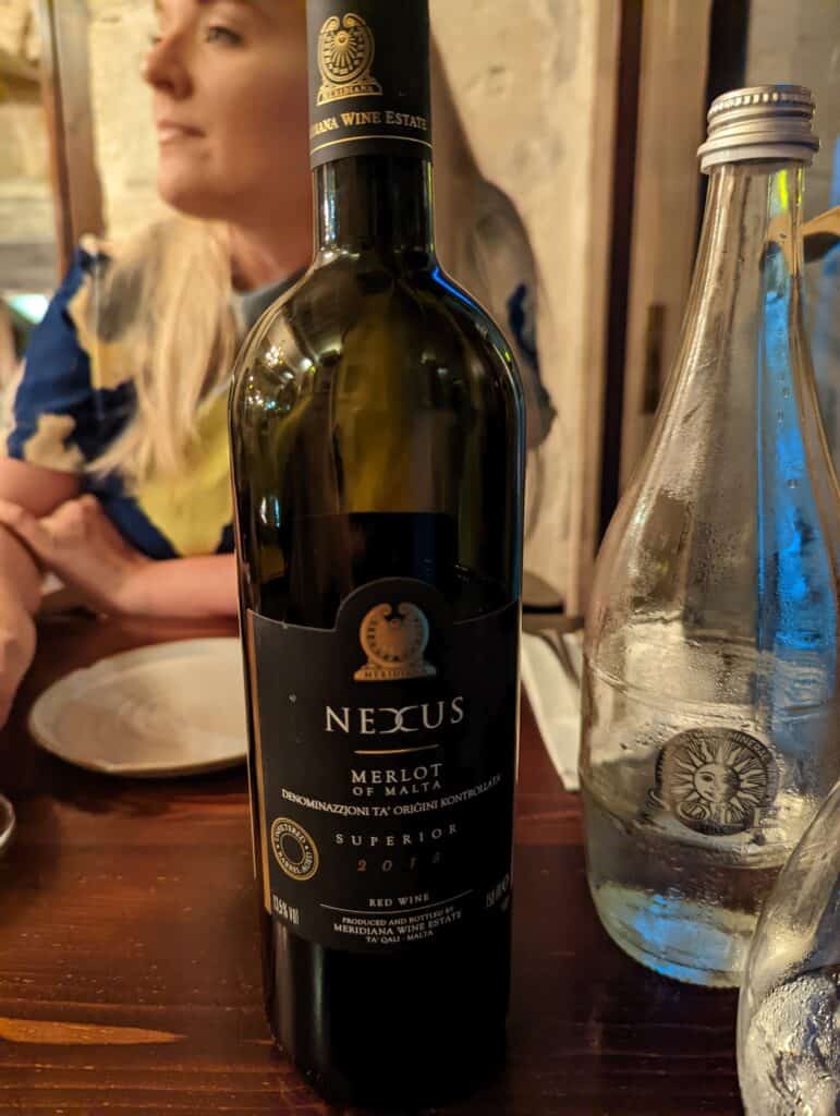 Maltese wine on table 